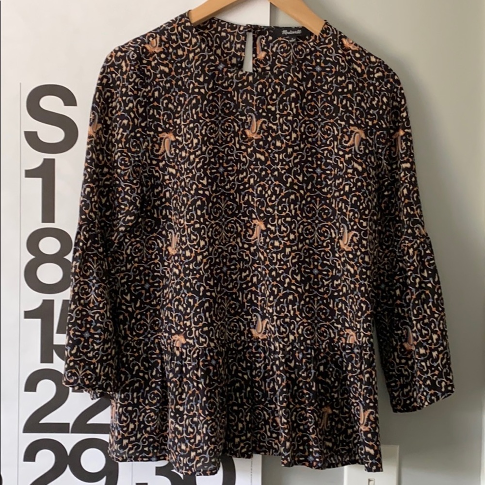 Madewell silk boho blouse